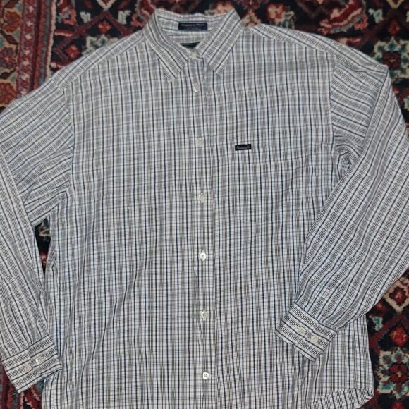 RARE FACONNABLE Albert Goldberg France Mens Dress Button Up Casual Plaid Shirt S - Picture 4 of 16